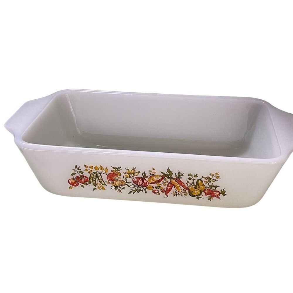 Anchor Hocking Fire King 1QT Natures Bounty baking loaf dish.